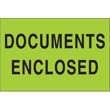 Bondad 2 x 3 in. - Documents Enclosed Fluorescent Green Labels BO3344846